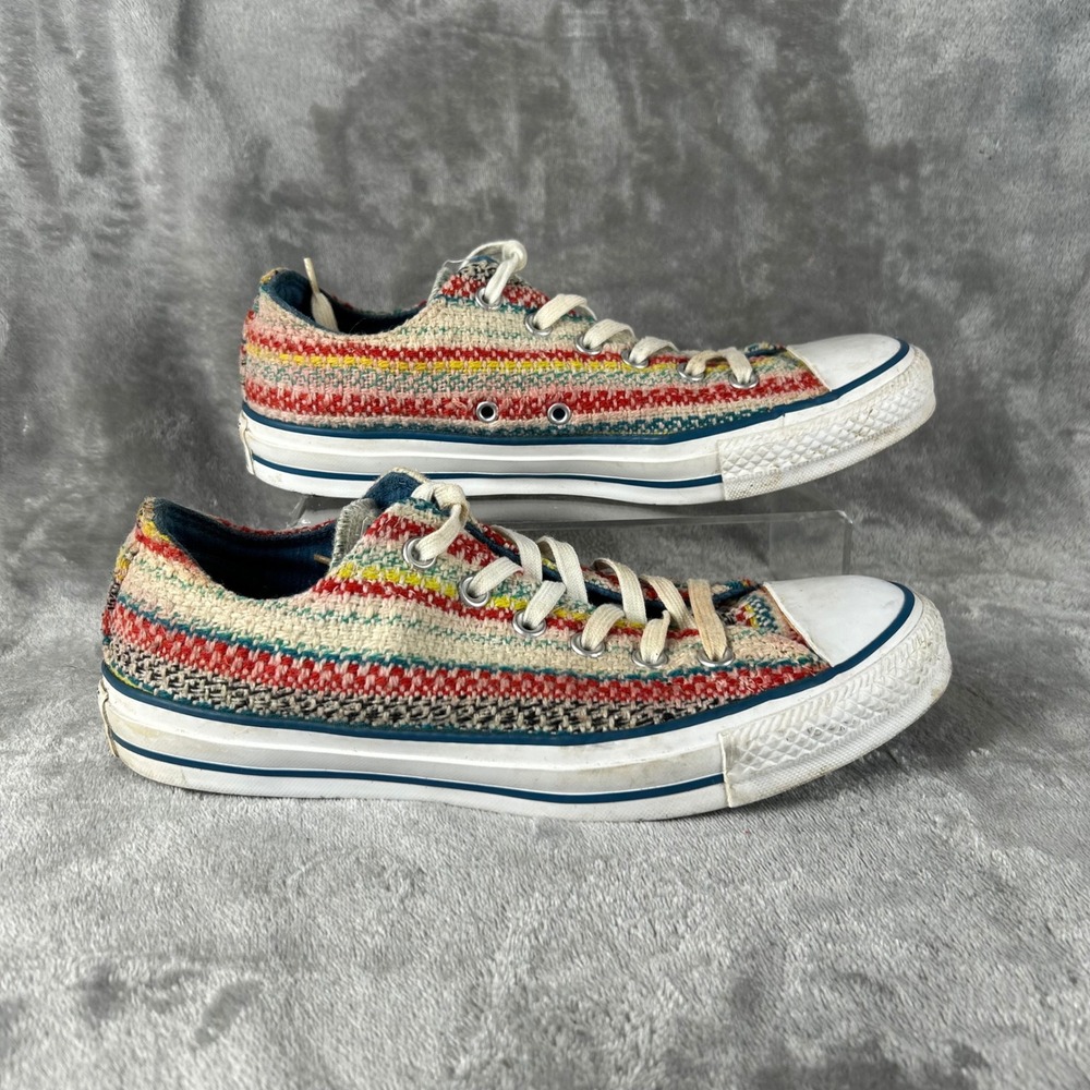 Converse Chuck Taylor All Star Multi Color Woven Baja Stripe Low Top Womens 9 - Picture 1 of 13